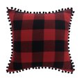 thumbnail image 1 of PiccoCasa Retor Checked Plaid Throw Pillow Covers Red and Black Polyester & Cotton 1, 1 of 8