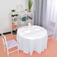 thumbnail image 1 of PiccoCasa Round Tablecloth PE Table Cover Wedding Camping White 84" Dia, 1 of 7
