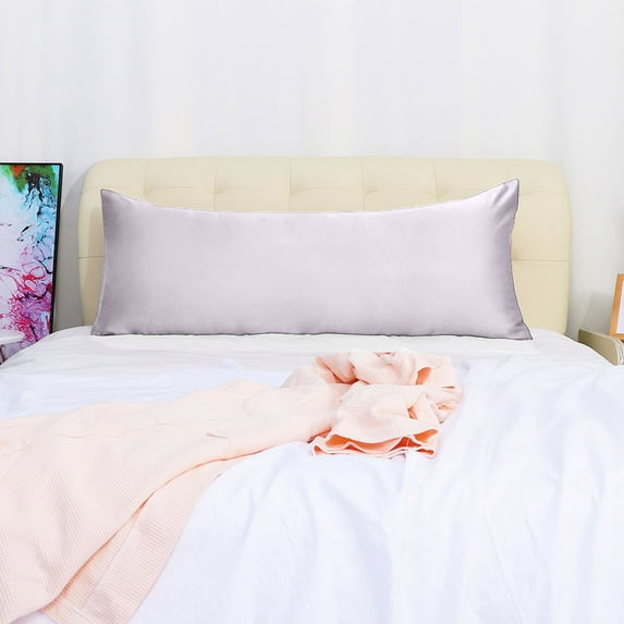 PiccoCasa Satin Body Pillowcase Silky Long Pillowcase for Hair and Skin, Jumbo Light Lilac