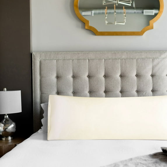 PiccoCasa Satin Body Pillowcase Silky Long Pillowcase for Hair and Skin, King Pearl White