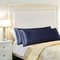 thumbnail image 1 of PiccoCasa Satin Body Pillowcases 2 Pcs Soft with Zipper Closure Navy 20"x54", 1 of 7
