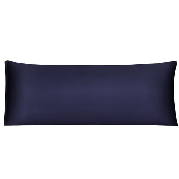 PiccoCasa Satin Pillowcase 20"x54" Long Body Pillowcases with Zipper, Navy