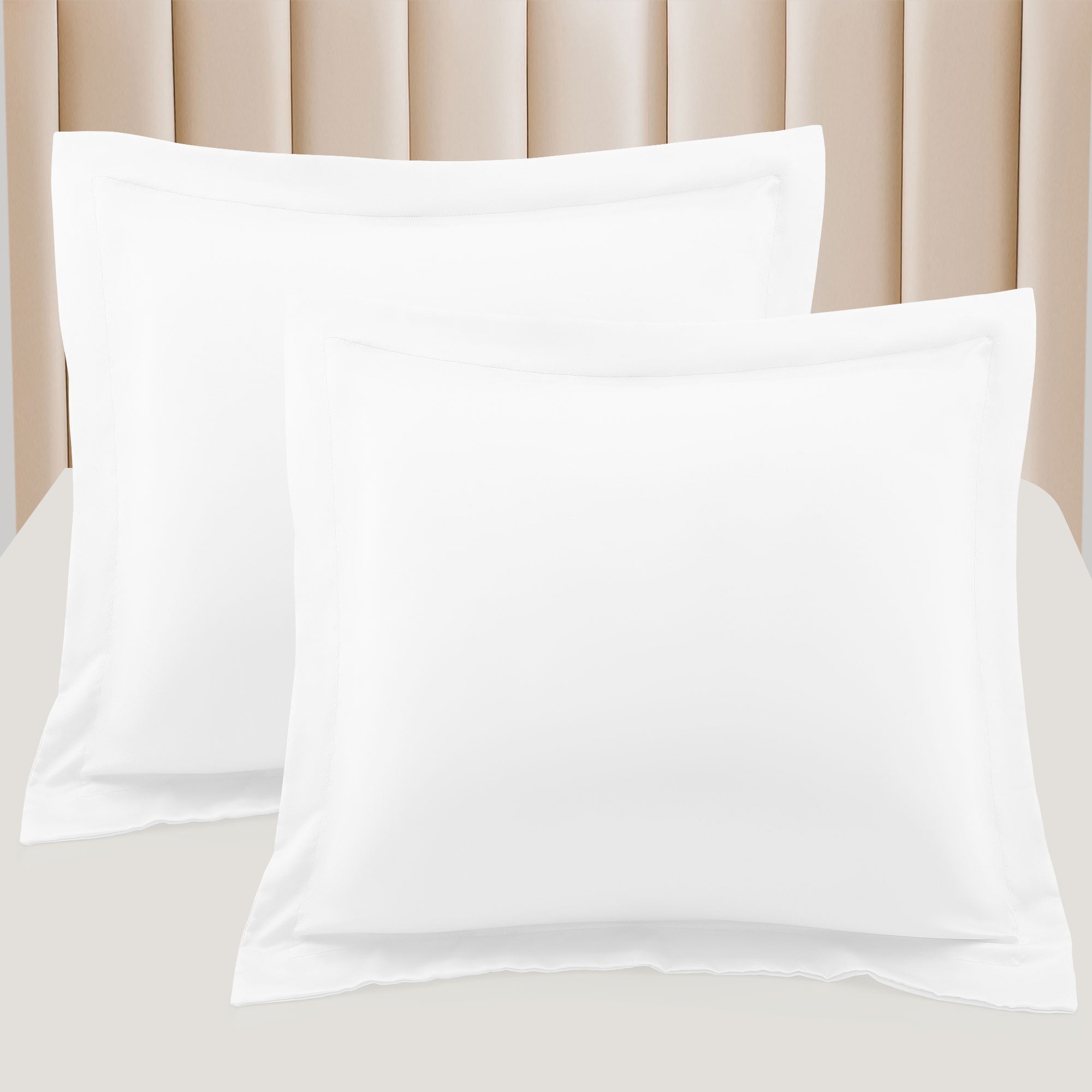 PiccoCasa Satin Pillowcase Pillow Shams Set of Silky Sateen