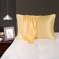 thumbnail image 1 of PiccoCasa Satin Pillowcases for Skin Set of 2, Zipper Closure Gold Queen, 1 of 7