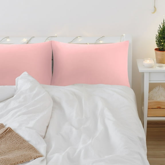 PiccoCasa Set of 2 300TC Egyptian Cotton Pillowcases Light Pink Queen(20"x30")
