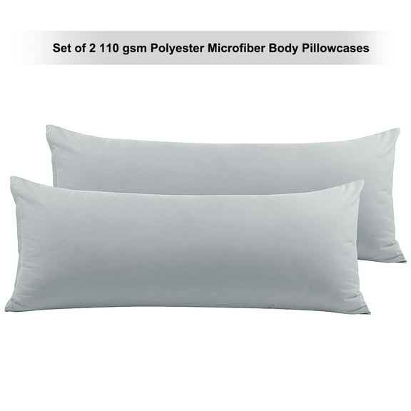 PiccoCasa Set of 2 Body Pillowcases Zippered Body Pillow Cover for Body Pillows, Queen Light Grey