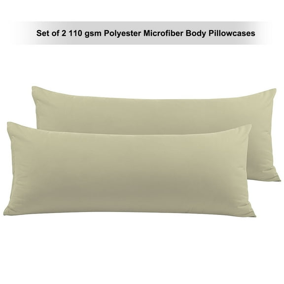 PiccoCasa Set of 2 Body Pillowcases Zippered Body Pillow Cover for Body Pillows, Standard Khaki