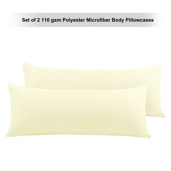 REGALWOVEN Set of 2 Body Pillowcases Zippered Body Pillow Cover for Body Pillows, Standard Pearl White