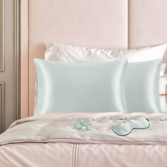 PiccoCasa Set of 2 Queen (20"x30") Satin Pillowcase Durable&Soft Enveloped Gray