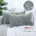 thumbnail image 1 of PiccoCasa Set of 2 Soft Water Repellent Throw Pillow Covers Light Gray 12x20 Inch, 1 of 7