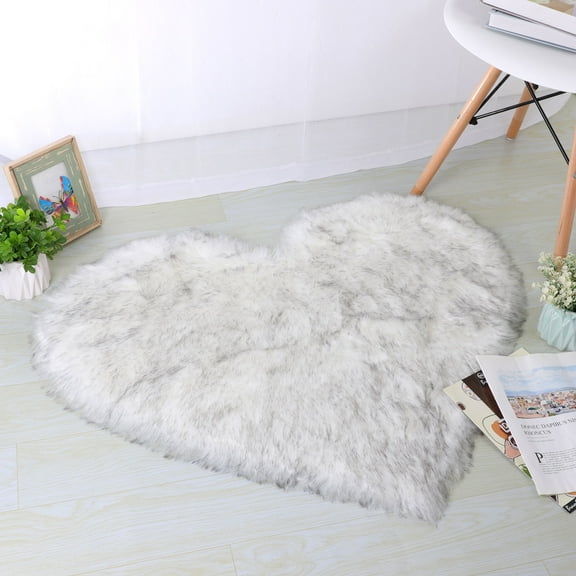 PiccoCasa Shaggy Area Rugs Fluffy Rug for Home, White+Black, 2.3ftx3ft