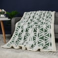 thumbnail image 1 of PiccoCasa Sherpa Blanket Soft Reversible Snowflake Throw Blanket for Sofa Couch Bed(Green, 50" x 60"), 1 of 6