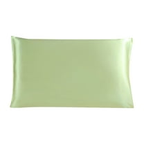 PiccoCasa Silk Pillowcase 1 Piece Queen Silk Pillow Cover, Fruit Green, 20"x30"