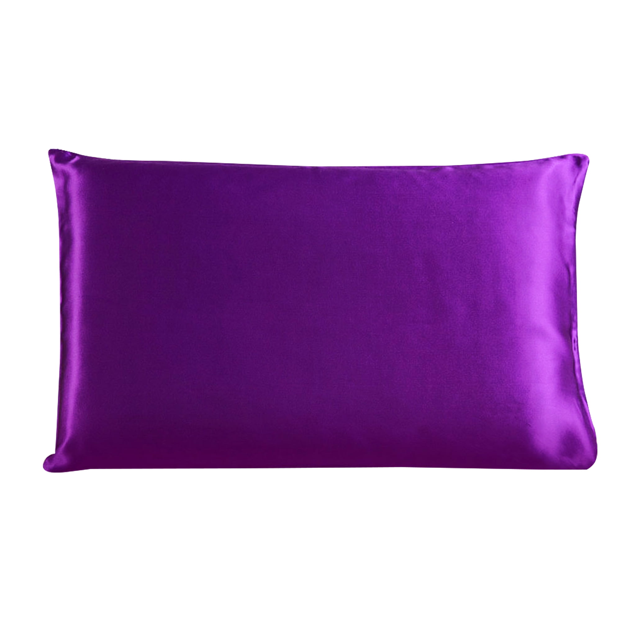 PiccoCasa Silk Pillowcase 1 Piece Travel Silk Pillow Cover, Purple, 14"x20"