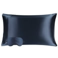 thumbnail image 1 of PiccoCasa Silk Pillowcase with Eye Mask for Hair Skin Navy Blue Queen(20"x30"), 1 of 8