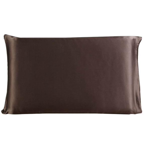 PiccoCasa Silk Pillowcase with Zipper, Coffee Travel(14"x20")