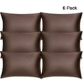 thumbnail image 1 of PiccoCasa Silky Satin Pillowcases 6 Pack Pillow Case Covers with Zipper, King Brown, 1 of 7