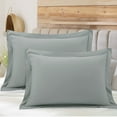 thumbnail image 1 of PiccoCasa Soft 1800 Microfiber Oxford Pillowcases 2Pcs, Queen Grey, 1 of 8