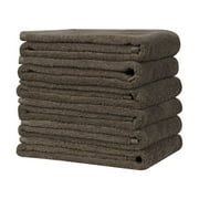 PiccoCasa Soft Absorbent Washcloths Cotton 13.4x13.4" for Bathroom Coffee Color