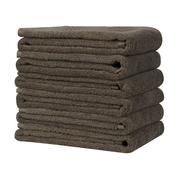 PiccoCasa Soft Absorbent Washcloths Cotton 13.4x13.4" for Bathroom Coffee Color