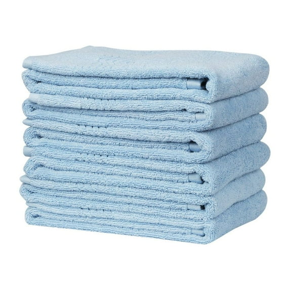 PiccoCasa Soft Absorbent Washcloths Cotton 13.4x13.4" for Bathroom Light Blue
