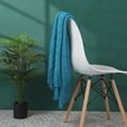 thumbnail image 1 of PiccoCasa Soft Arcylic Farmhouse Tassel Throw Blanket, 50" x 60" Teal Blue, 1 of 8