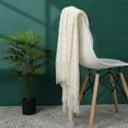 thumbnail image 1 of PiccoCasa Soft Arcylic Farmhouse Tassel Throw Blanket, 50"x60", Cream White, 1 of 6