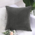 thumbnail image 1 of PiccoCasa Soft Corduroy Striped Velvet Decorative Throw Pillow Cusion Cover Dark Grey 26" x 26", 1 of 7