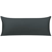 REGALWOVEN Soft Cotton Body Pillow Cover Zipper Closure, Queen Black 20" x 54"