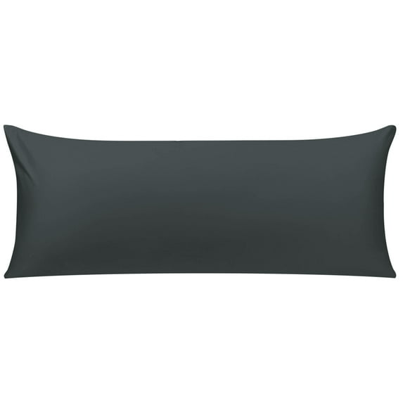 PiccoCasa Soft Cotton Body Pillow Cover Zipper Closure, Queen Black 20" x 54"
