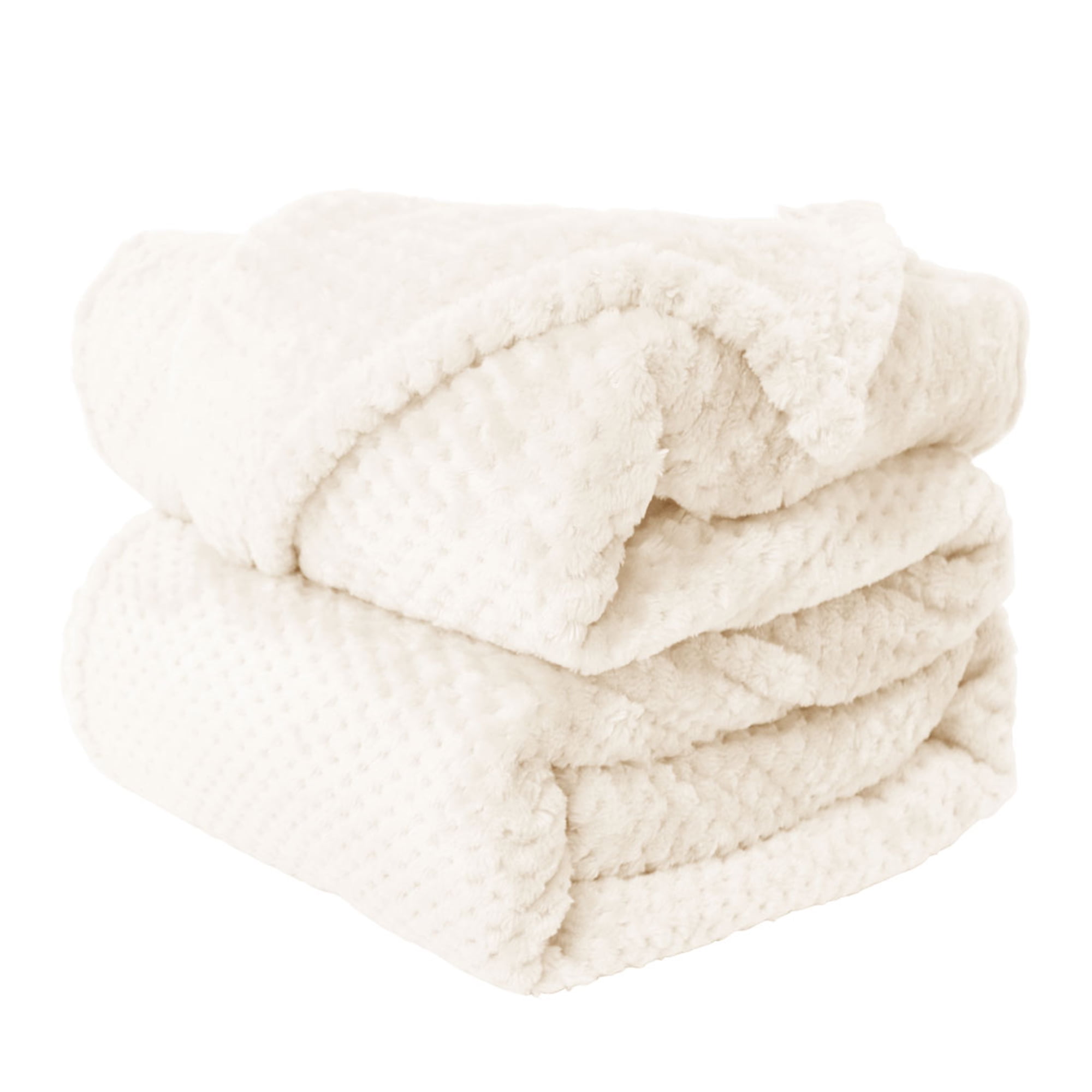 PiccoCasa Soft Microfiber Plush Flannel Blanket Luxury Bed Blanket, Beige Queen (78"x90")