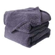 PiccoCasa Soft Microfiber Plush Flannel Blanket Luxury Bed Blanket, Grape Purple Queen (78"x90")