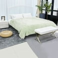 thumbnail image 1 of PiccoCasa Soft Microfiber Plush Flannel Blanket Luxury Bed Blanket, Pale Green Twin (60"x78"), 1 of 6