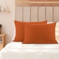 thumbnail image 1 of PiccoCasa Soft Microfiber Zippered Pillowcase Set of 2, King Rust, 1 of 7