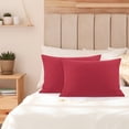thumbnail image 1 of PiccoCasa Soft Microfiber Zippered Pillowcase Set of 2, Non-Standard Burgundy, 1 of 7