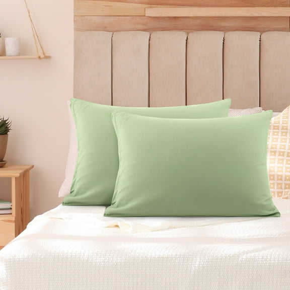 PiccoCasa Soft Microfiber Zippered Pillowcase Set of 2, Queen Sage