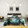 thumbnail image 1 of PiccoCasa Soft Polyester 3-Piece Galaxy Bed Sheets Bedding Set Twin Green, 1 of 6