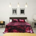 thumbnail image 1 of PiccoCasa Soft Polyester 4-Piece Galaxy Bed Sheets Bedding Set Queen Red, 1 of 6