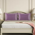 thumbnail image 1 of PiccoCasa Soft Silky Satin Pillowcases Zipper 2 Pack, Standard Mauve, 1 of 8