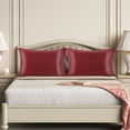 thumbnail image 1 of PiccoCasa Soft Silky Satin Pillowcases Zipper 2 Pack, Standard Red, 1 of 8