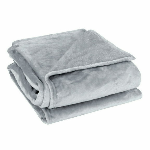 PiccoCasa Soft Warm Flannel Fleece Blanket for Sofa Couch, Light Gray 70"x78"