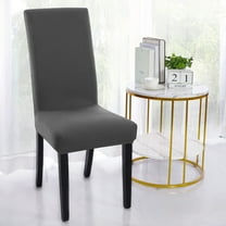 PiccoCasa Spandex Stretch Dining Room Chair Cover Solid Chair Protector, Medium Gray