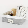 thumbnail image 1 of PiccoCasa Storage Bin Basket with Handle Linen Fabric Organizer Towel Storage Gray Rectangle, 1 of 7