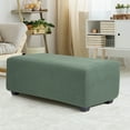 thumbnail image 1 of PiccoCasa Stretch Ottoman Slipcover Jacquard Rectangle Footstool Cover Asparagus Small, 1 of 7