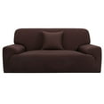 thumbnail image 1 of PiccoCasa Stretch Sofa Cover  Slipcovers for 2 Seater, Chocolate, 1 of 7