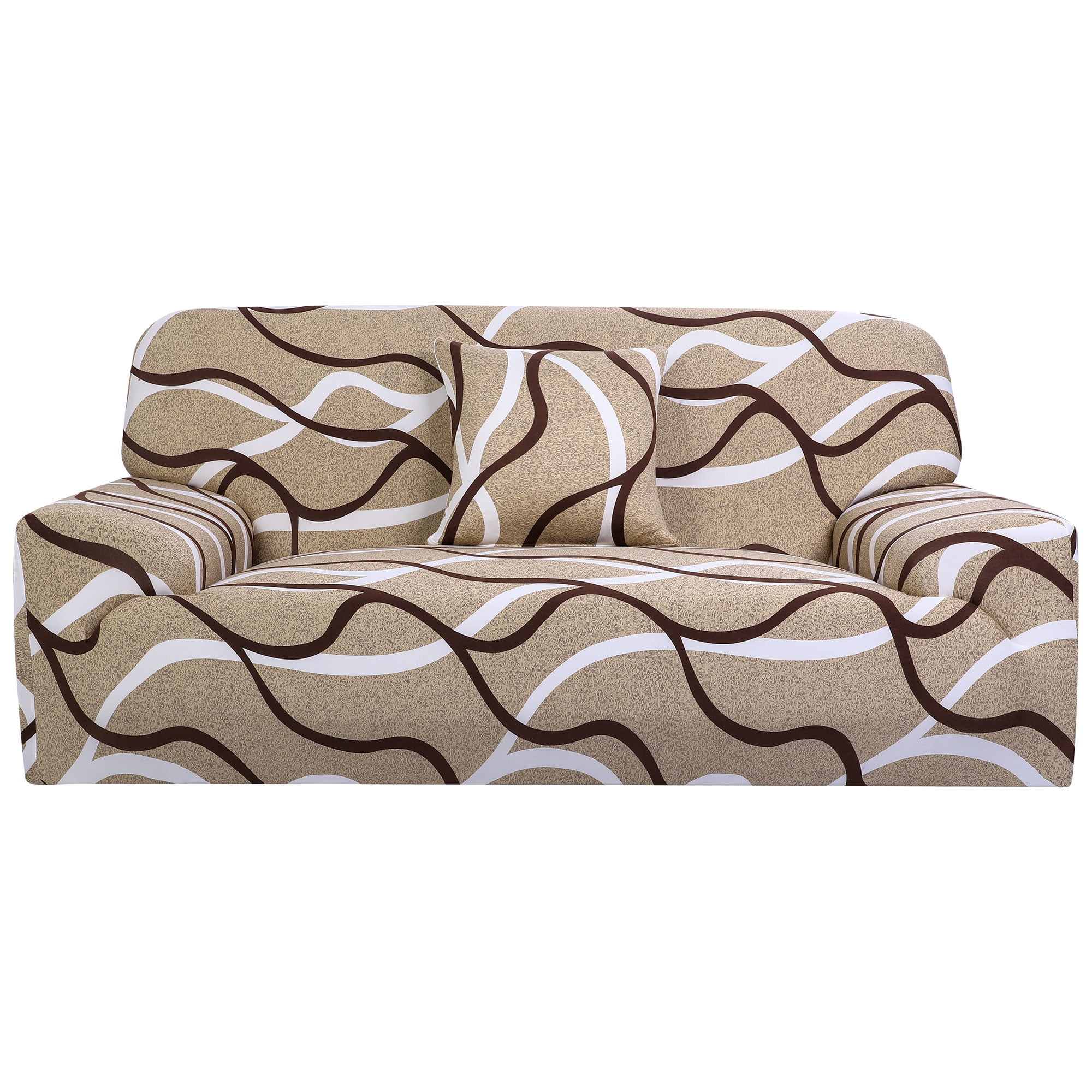 PiccoCasa Stretch Sofa Slipcover Couch Cover for Loveseat, Beige