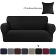 thumbnail image 1 of PiccoCasa Stretch Spandex Armchair Sofa Slipcover, Black Large, 1 of 6