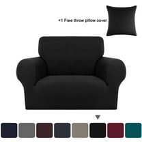 PiccoCasa Stretch Spandex Armchair Sofa Slipcover, Black Small