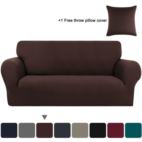 PiccoCasa Stretch Spandex Armchair Sofa Slipcover, Chocolate Medium