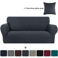 thumbnail image 1 of PiccoCasa Stretch Spandex Armchair Sofa Slipcover, Dark Gray Medium, 1 of 6